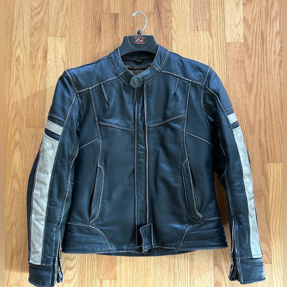 River Road Buffalo Leather Women’s Motorcycle Jacket S Small
